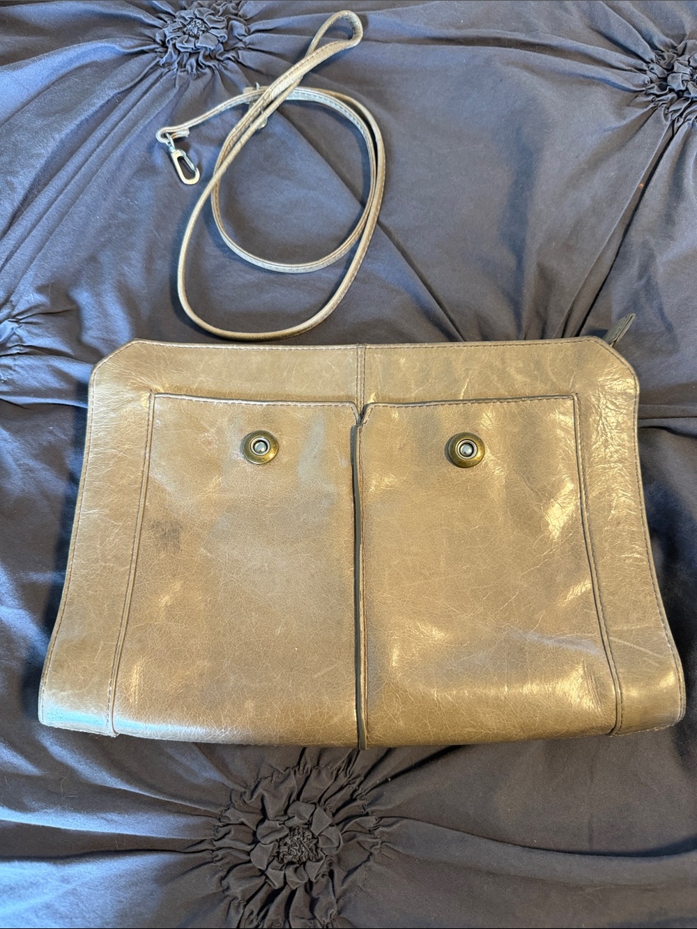 Hobo International Gray Leather convertible clutch/ Crossbody Bag